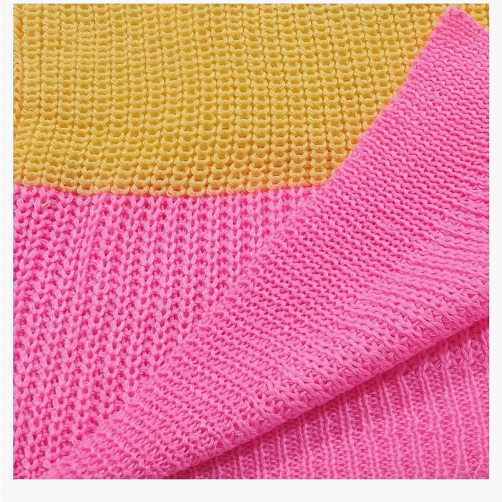 ECOWISH Rainbow 🌈 Block Striped Draped Open Front Cardigan L NWT - Picture 6 of 16